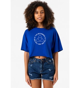 Dark The Beginning Mavi Kadın Crop Tshirt