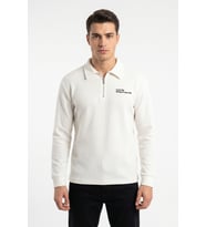 Erkek Spor Polo Yaka Petek Dokulu Sweatshırt BGL-ST05442