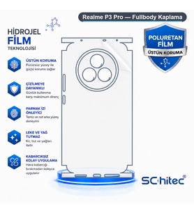 SChitec Realme P3 Pro Uyumlu Fullbody Arka Kaplama Hidrojel Koruyucu Film
