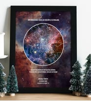 Kişiye Özel Deep Space Gökyüzü Haritası (Siyah)