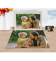 BK Gift Kişiye Özel Tam Boy Baba ve Oğul Karikatürlü 1000 Parça Profesyonel Puzzle-1