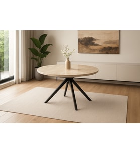 Sidon Ahşap Yuvarlak Açılır Büyüyen Yemek Masası Mermer Desen 70x120cm SADECE MASA FİYATIDIR