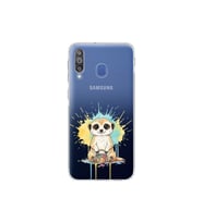Samsung Galaxy M30 ile Uyumlu Splash Mirket Tasarımlı Şeffaf Silikon Kılıf
