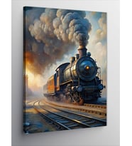 Kanvas Tablo Dumanlar İçindeki Tren