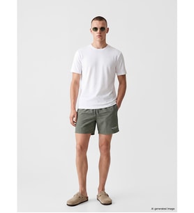 LCW SWIMWEAR Haki Kısa Boy Baskılı Erkek Deniz Şortu