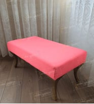 Ayak Ucu Kapı Önü Antre Düz Bench Puf Orta Sehpa Gold Ayak (120*45) (Pembe)