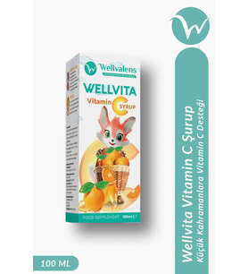 Wellvalens Wellvita Vitamin C Şurup 100 ml - Çocuklar İçin C Vitamini Takviyesi - Portakal Aromalı Sıvı Form