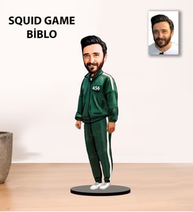 Kisiye Özel SQUID GAME Tasarımlı Karikatür Erkek Biblo
