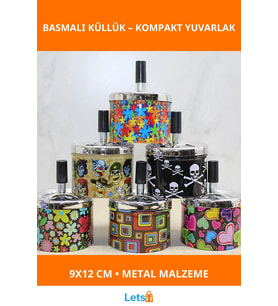 Renkli Metal Yuvarlak Küllük, Dekoratif ve Kullanışlı Tasarım
