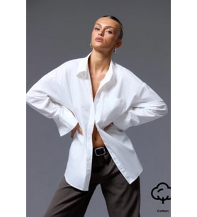 Kadın Oversize Gömlek Uzun Kollu Basic Salaş Kesim Poplin Trend Şık Günlük Gömlek