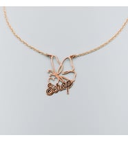 SOLYRA 925 Ayar Gümüş Kişiselleştirilebilir Kelebek ve İsim Kolye (Rose)