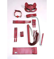 Giyim Kırbaç Kelepçe Set, 6'ı Set, Ayak - El Kelepçesi, Maske, Ağız Topu - Brf1308