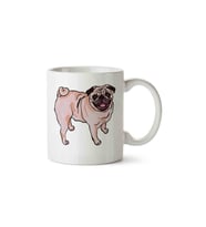 Pug Köpek 2 Porselen Kupa Bardak