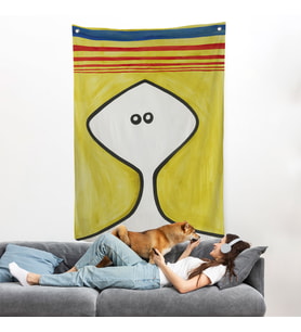 Alexander Calder - Soyut Kafa Duvar Örtüsü - Head-7321
