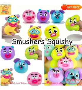 Smushers Squishy Yüz Figürü Sukuşi – Yumuşak Sıkmalı Yüz İfadesi Değişen Büyük Boy 10x10cm.