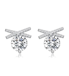 Monemel Swarovski Taşlı Küpe (Altın Kaplama) Sevgililer Günü Hediyesi