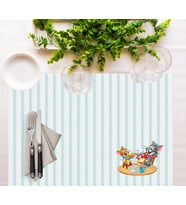 Adawall Home Tom And Jerry Striped Kumaş Amerikan Servis 4'lü Set 35X50CM
