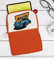BK Gift Street Racer Tasarımlı Taşınabilir Koruyucu Tablet Kılıfı & Organizer Çanta - Turuncu-1