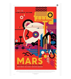 Mars'ın Tarihi Yerlerini Ziyaret Edin Tablo Ahşap Poster Dekoratif