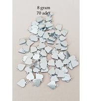 Oya Abiye Bileklik Kolye Pleksi Metalik Plastik Pul Gümüş Renk 8 gram 70 adet - BNC530