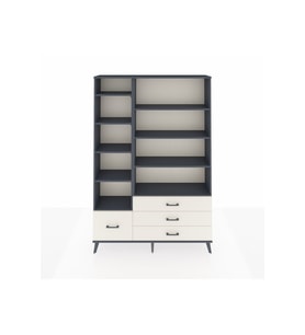 Arges Dolap 9 Raflı 4 Çekmeceli  132x30x195 Antrasit-Antrasit/Aytaşı