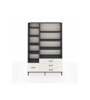 Arges Dolap 9 Raflı 4 Çekmeceli  132x30x195 Antrasit-Antrasit/Aytaşı