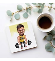 Kişiye Özel Efsane Halterci Karikatürlü Bardak Altlığı