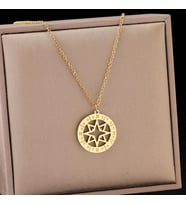 Kişiye Özel 925 Ayar Gümüş Pusula Kolye (Gold)