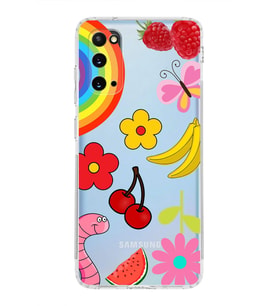 PrintiFy Samsung Galaxy S20 ile Uyumlu Water Color 5  Kamera Korumalı Şeffaf  Kılıf