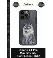 iPhone 14 Pro Max Uyumlu Kurt Desenli Kılıf Cihaz Koruma Telefon Aksesuar Koruyucu Kapak