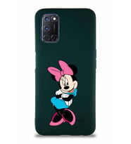 Oppo A72 Soft Premier Kapak Minnie Mouse-D Tasarımlı Silikon Kılıf - Yeşil (Şeffaf)