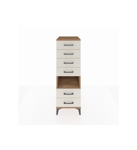 Kronos Dolap Tek Raflı 6 Çekmeceli 44x59x134 Çam-Aytaşı