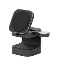MagCube 3in1 Katlanabilir 15W Telefon Saat Airpods Masaüstü Hızlı Şarj Standı - Koyu Gri