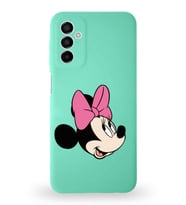 Samsung Galaxy M23 Uyumlu Lansman Kılıf Altı Kapalı İçi Kadife  Minnie Mouse-A Tasarımlı  Kapak (Şeffaf)