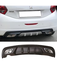 Peugeot 208 Difüzör Difizör Siyah + Kare Egzoz Görünüm C Tip 2004 - 2009
