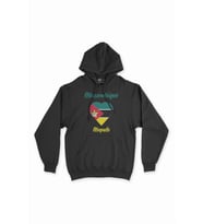 Maputo Mozambik Bayraklı Kalpli Siyah Sweatshirt Hoodie