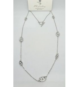 Via Silver Renk Geometrik Detaylı Kolye (max 80 cm)