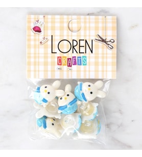 Loren Crafts Beyaz 8'li Düğme - 3032