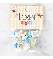 Loren Crafts Beyaz 8'li Düğme - 3032