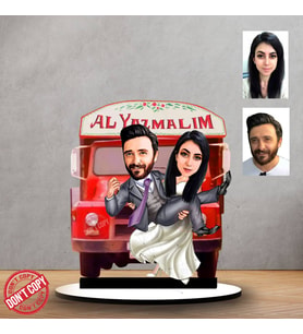 Kişiye özel Alyazmalım yeşilçam gelin damat tasarımlı Sevgili Hediyesi ,sevgililer günü Karikatür Hediyesi, Karikatür hediye,  Sevgililer günü Hediyesi