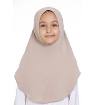 Bej Pratik Hazır Geçmeli Genç Tesettür Bone Sandy Kumaş Düz Hijab 2312_12