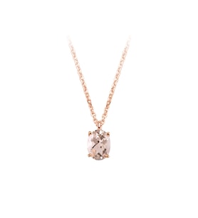 Oval Morganite Taşlı Esila Kolye 0702P0015