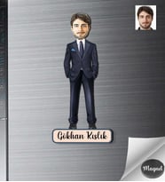 Kişiye Özel İş Adamı Ahşap Magnet -5