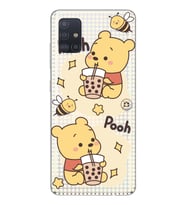 Samsung Galaxy A71 Uyumlu Winnie The Pooh Tasarımlı Şeffaf Telefon Kılıfı