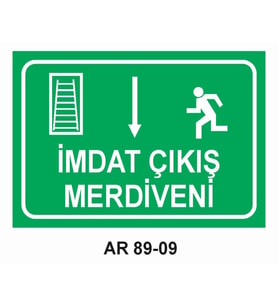 İMDAT ÇIKIŞ MERDİVENİ İŞ GÜVENLİĞİ UYARI LEVHASI 1 ADET PVC 21 X 29CM