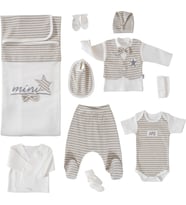 Erkek Bebek Mini Star 10 Lu Zıbın Hastane Çıkış Seti