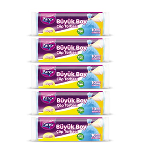 Güçlü Çöp Torbası Büyük Boy 10'lu 65 x 80 cm 5 Paket