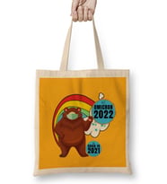 Sarcasm Funny Vintage Bear Saying Covid Hi Omicron Virus 2022 Bez Çanta Uzun Saplı