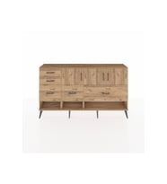 Arges Konsol 3 Raflı 5 Çekmeceli 3 Kapaklı 176x30x99 Çam-Çam