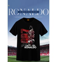 Forma CR7 Ronaldo Poster Baskılı Unisex T-shirt/Tişört - TÜM YAŞ GRUPLARI (Siyah)